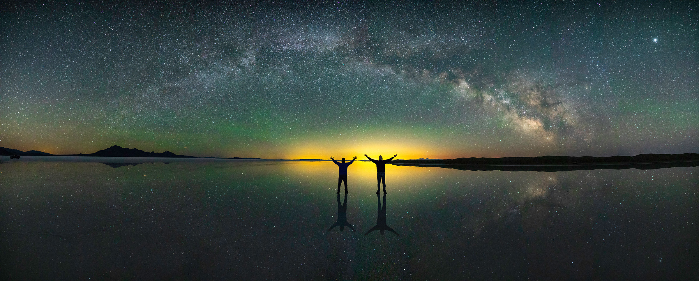 Milky Way arch over the Bonneville Salt Flats